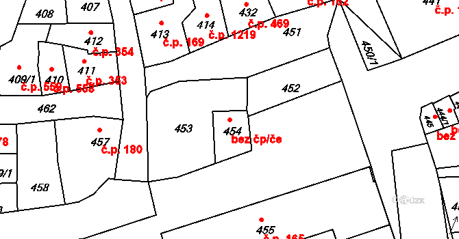 Litoměřice 47612631 na parcele st. 454 v KÚ Litoměřice, Katastrální mapa