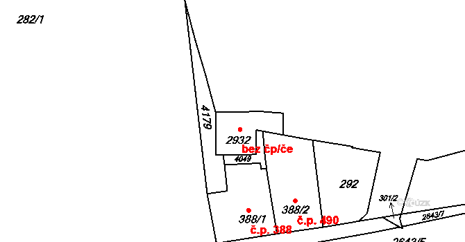 Lipník nad Bečvou 49437631 na parcele st. 2932 v KÚ Lipník nad Bečvou, Katastrální mapa
