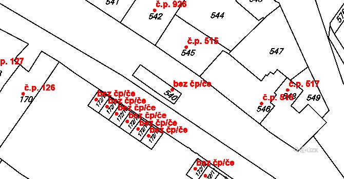 Jemnice 50304631 na parcele st. 540 v KÚ Jemnice, Katastrální mapa