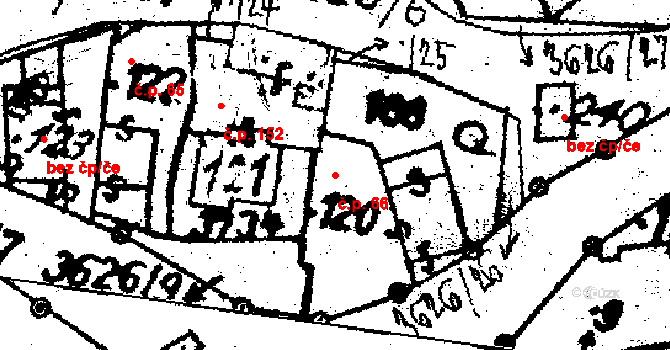 Chodská Lhota 66 na parcele st. 120 v KÚ Chodská Lhota, Katastrální mapa