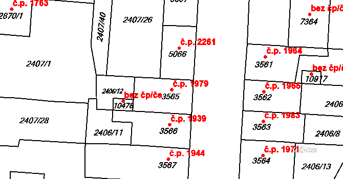 Zelené Předměstí 1979, Pardubice na parcele st. 3565 v KÚ Pardubice, Katastrální mapa