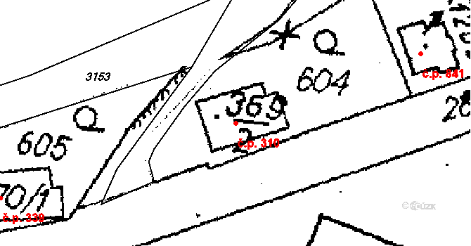 Libina 310 na parcele st. 5299 v KÚ Horní Libina, Katastrální mapa
