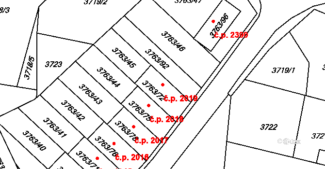 Zábřeh 2019 na parcele st. 3763/72 v KÚ Zábřeh na Moravě, Katastrální mapa