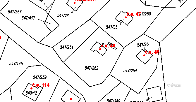 Kovářov 40, Frymburk na parcele st. 547/31 v KÚ Frymburk, Katastrální mapa