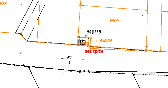 Dobšice 91410631 na parcele st. 940/23 v KÚ Dobšice u Znojma, Katastrální mapa