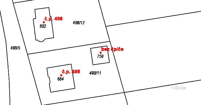 Rokytnice 91638631 na parcele st. 759 v KÚ Rokytnice u Přerova, Katastrální mapa