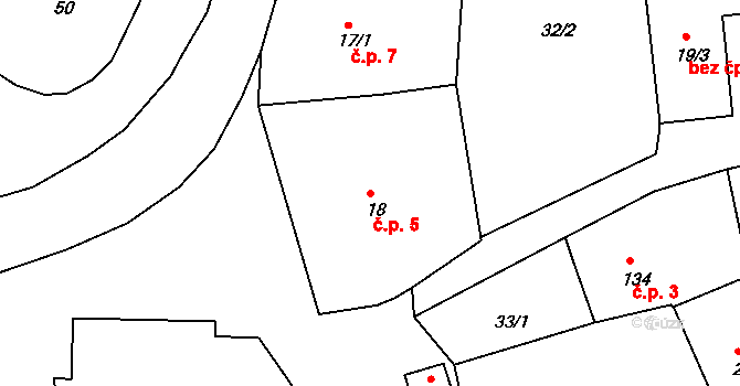 Lipovka 5, Rychnov nad Kněžnou na parcele st. 18 v KÚ Lipovka u Rychnova nad Kněžnou, Katastrální mapa