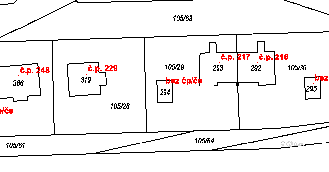Hrádek 97312631 na parcele st. 294 v KÚ Hrádek u Sušice, Katastrální mapa