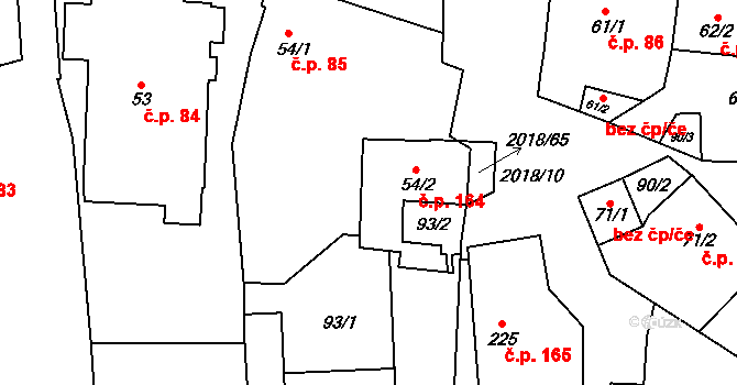 Rozstání 164 na parcele st. 54/2 v KÚ Rozstání pod Kojálem, Katastrální mapa