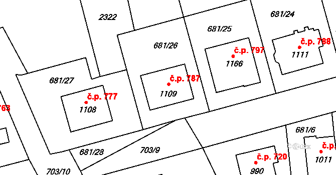 Lišov 787, Katastrální mapa