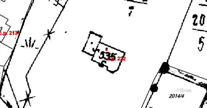 Písek 222 na parcele st. 535 v KÚ Písek u Jablunkova, Katastrální mapa