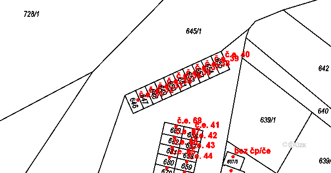 Miřetice u Klášterce nad Ohří 34, Klášterec nad Ohří na parcele st. 649 v KÚ Miřetice u Klášterce nad Ohří, Katastrální mapa