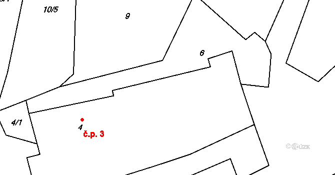 Lohenice 3, Koberovice na parcele st. 4 v KÚ Lohenice, Katastrální mapa
