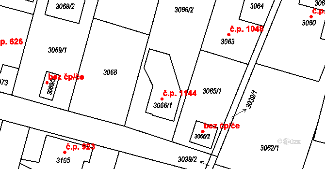 Šenov 1144 na parcele st. 3066/1 v KÚ Šenov u Ostravy, Katastrální mapa