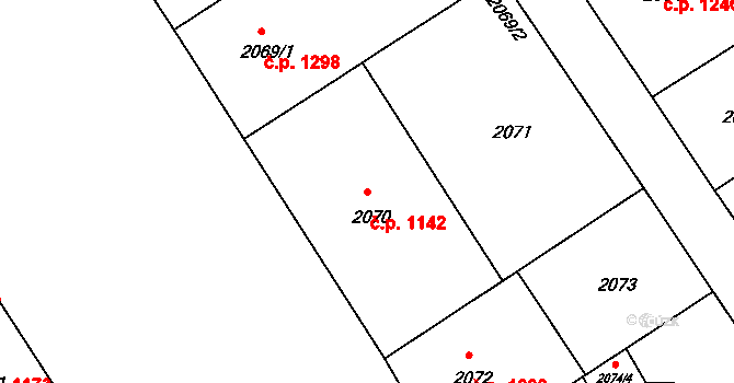 Nusle 1142, Praha na parcele st. 2070 v KÚ Nusle, Katastrální mapa