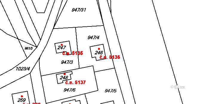 Kozojedy 136, Katastrální mapa
