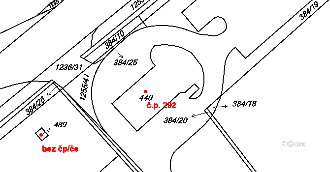 Cínovec 292, Dubí na parcele st. 440 v KÚ Cínovec, Katastrální mapa