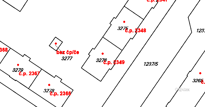Zábřeh 2349, Ostrava na parcele st. 3276 v KÚ Zábřeh nad Odrou, Katastrální mapa