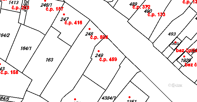Valašské Klobouky 459 na parcele st. 249 v KÚ Valašské Klobouky, Katastrální mapa