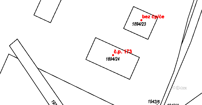 Chotěboř 42745632 na parcele st. 1894/24 v KÚ Chotěboř, Katastrální mapa