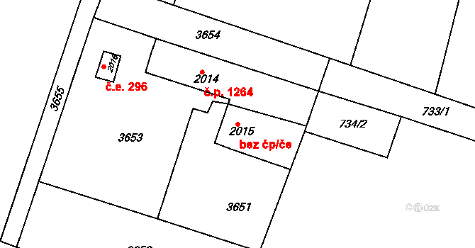 Rosice 46043632 na parcele st. 2015 v KÚ Rosice u Brna, Katastrální mapa