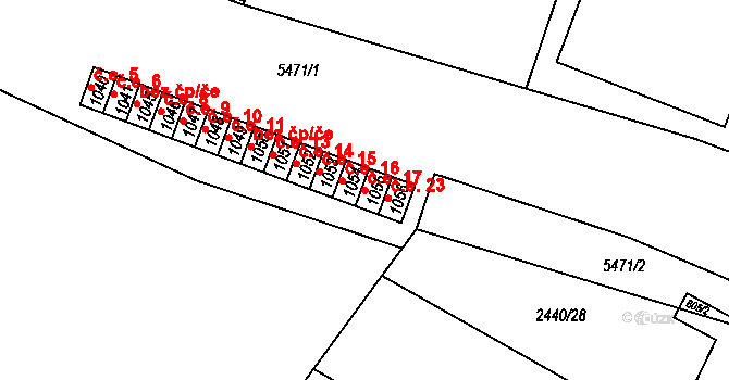 Polešovice 17 na parcele st. 1055 v KÚ Polešovice, Katastrální mapa