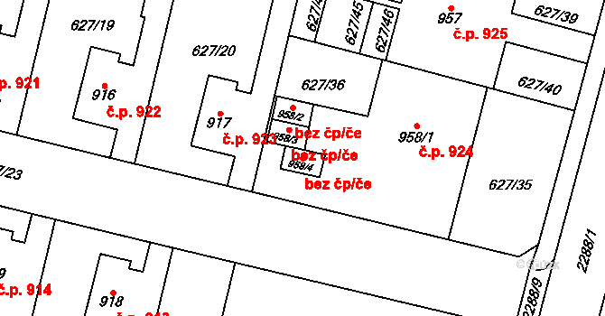 Uničov 49104632 na parcele st. 958/4 v KÚ Uničov, Katastrální mapa
