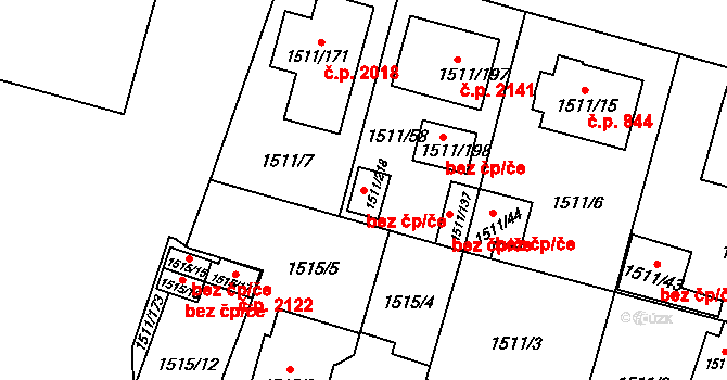 Plzeň 50428632 na parcele st. 1511/218 v KÚ Bolevec, Katastrální mapa