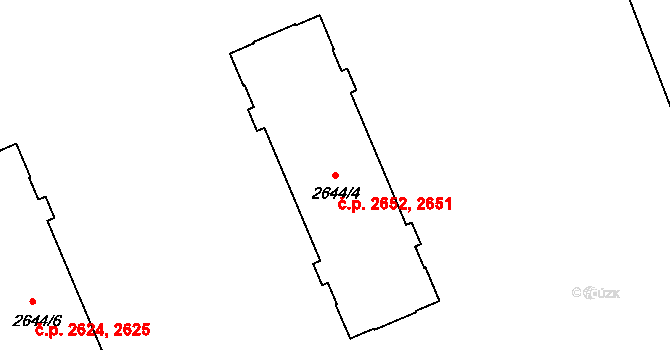 Přerov I-Město 2651,2652, Přerov na parcele st. 2644/4 v KÚ Přerov, Katastrální mapa