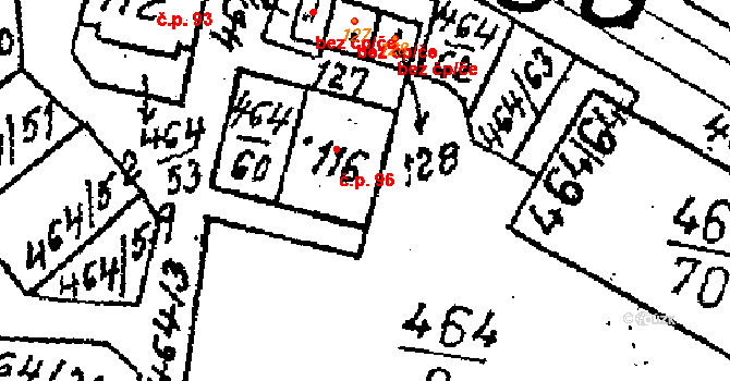 Jindice 96, Rašovice na parcele st. 116 v KÚ Jindice, Katastrální mapa