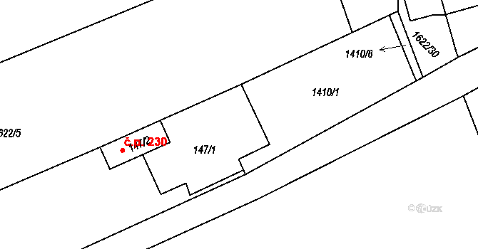 Olešnice 115 na parcele st. 147/1 v KÚ Olešnice u Trhových Svinů, Katastrální mapa