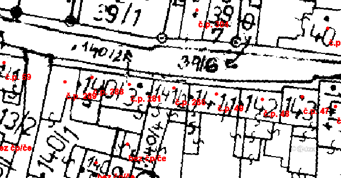 Verneřice 266 na parcele st. 141/2 v KÚ Verneřice, Katastrální mapa