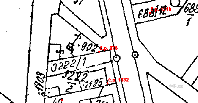 Lanžhot 876 na parcele st. 902 v KÚ Lanžhot, Katastrální mapa