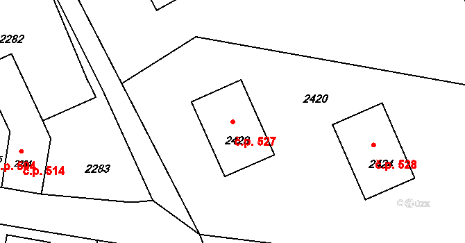 Mimoň I 527, Mimoň na parcele st. 2423 v KÚ Mimoň, Katastrální mapa
