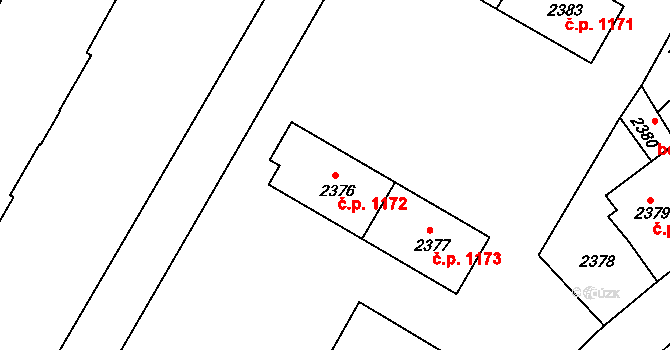 Duchcov 1172 na parcele st. 2376 v KÚ Duchcov, Katastrální mapa