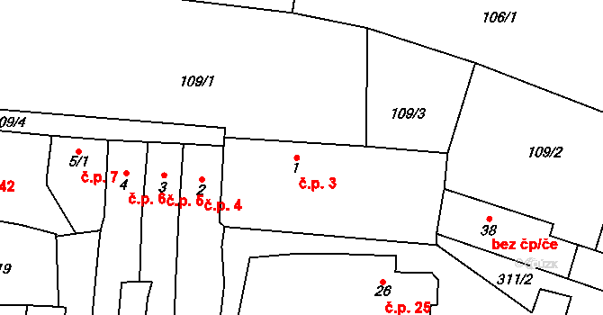 Nimpšov 3 na parcele st. 1 v KÚ Nimpšov, Katastrální mapa