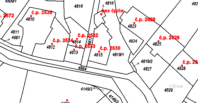 Dejvice 2530, Praha na parcele st. 4815 v KÚ Dejvice, Katastrální mapa