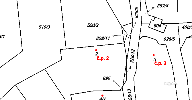 Skuhrov 2, Rožmitál pod Třemšínem na parcele st. 2 v KÚ Skuhrov pod Třemšínem, Katastrální mapa