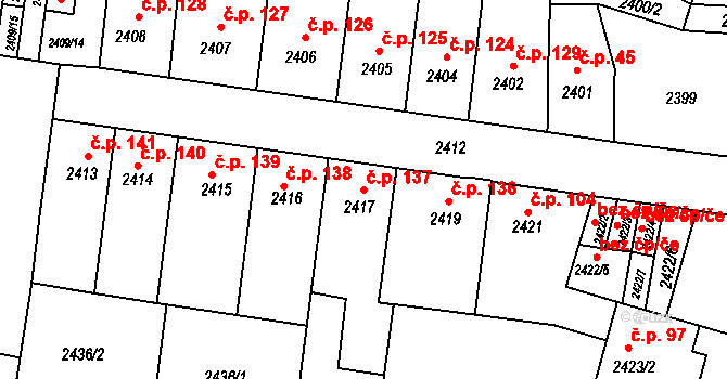 Příbram IV 137, Příbram na parcele st. 2417 v KÚ Příbram, Katastrální mapa