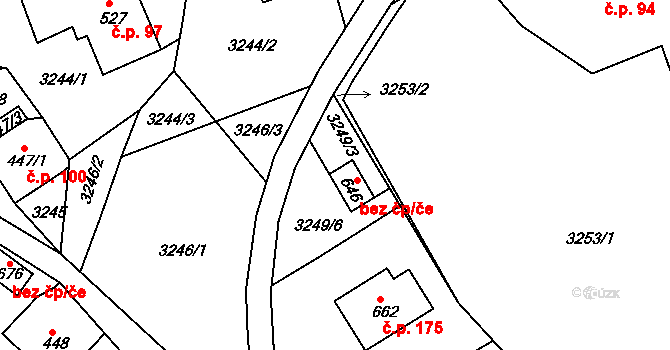 Jablonec nad Jizerou 43112633 na parcele st. 646 v KÚ Buřany, Katastrální mapa