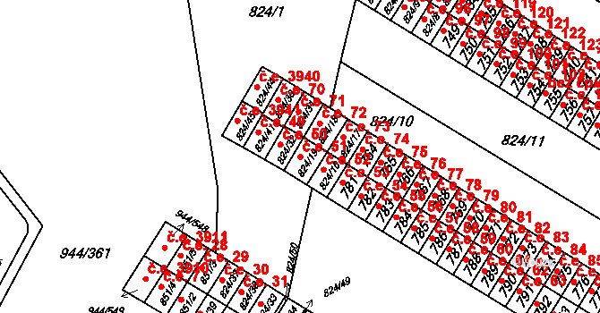 Šumbark 51, Havířov na parcele st. 824/19 v KÚ Šumbark, Katastrální mapa