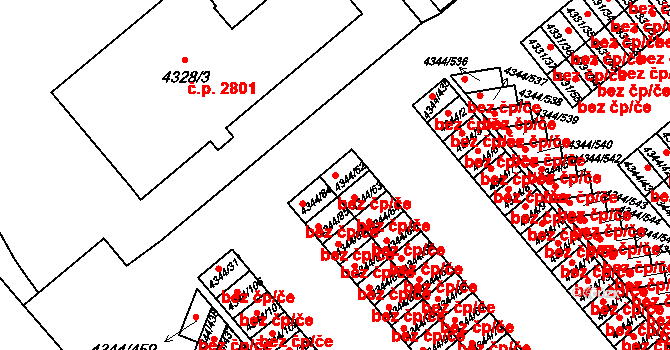 Mělník 45386633 na parcele st. 4344/62 v KÚ Mělník, Katastrální mapa