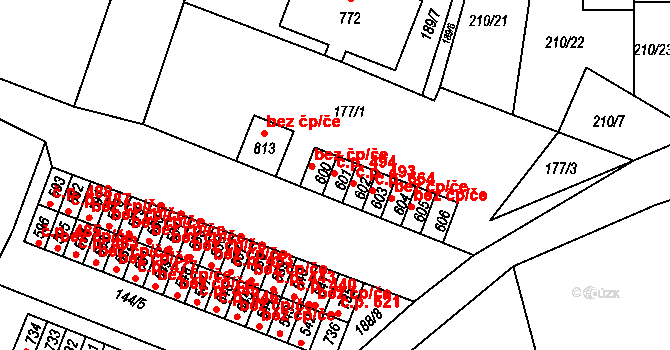 Černovice 494 na parcele st. 601 v KÚ Černovice u Tábora, Katastrální mapa