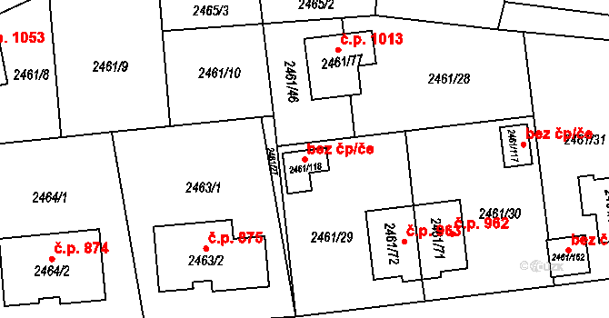 Chodov 88323633 na parcele st. 2461/118 v KÚ Dolní Chodov, Katastrální mapa