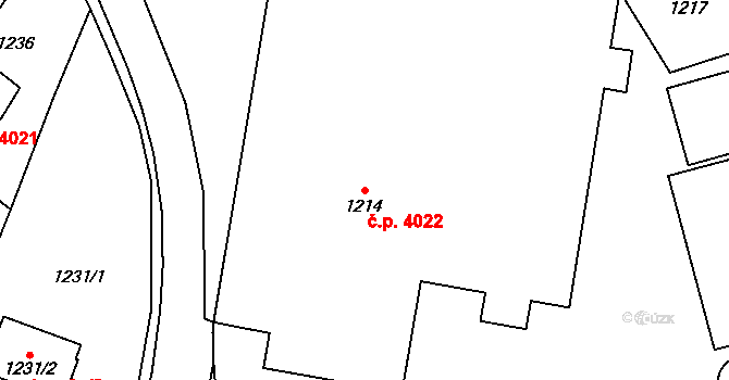 Frýdlant 4022 na parcele st. 1214 v KÚ Frýdlant, Katastrální mapa