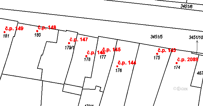 Lysá nad Labem 145 na parcele st. 177 v KÚ Lysá nad Labem, Katastrální mapa