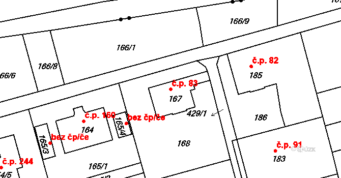 Liberec IX-Janův Důl 83, Liberec na parcele st. 167 v KÚ Janův Důl u Liberce, Katastrální mapa