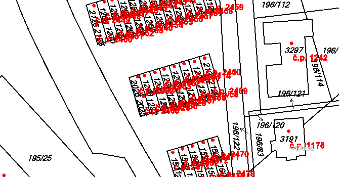 Sezimovo Ústí 2028 na parcele st. 1280 v KÚ Sezimovo Ústí, Katastrální mapa