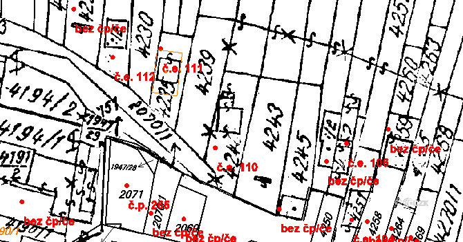 Mutěnice 110 na parcele st. 9862 v KÚ Mutěnice, Katastrální mapa