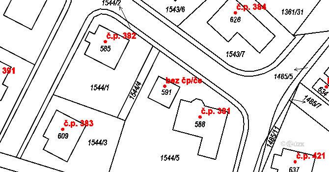 Lhenice 39916634 na parcele st. 591 v KÚ Lhenice, Katastrální mapa